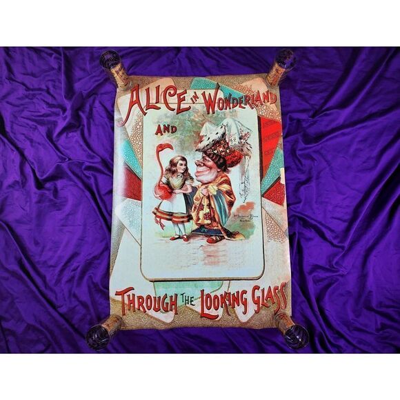 2010 ALICE IN WONDERLAND & THROUGH THE LOOKING GLASS 1910s Style Art Poster - Picture 1 of 3